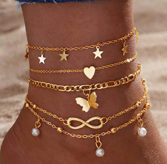 Louise | Chaîne de cheville - Acier inoxydable