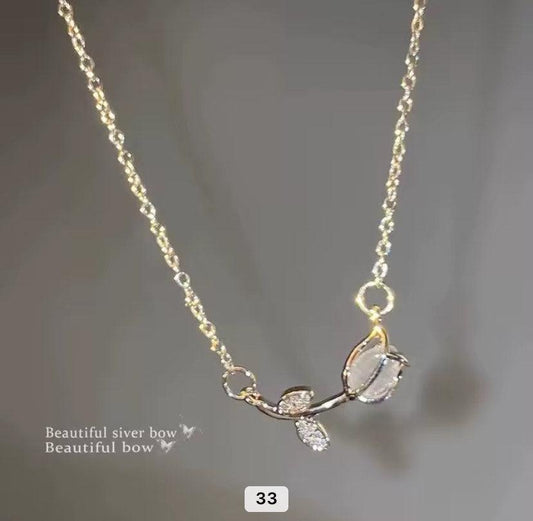 Rosa | Collier en acier inoxydable - pendentif rose - Actoshine Réunion 